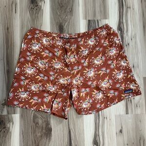Patagonia Baggies Rust Floral Shorts Men’s Lined